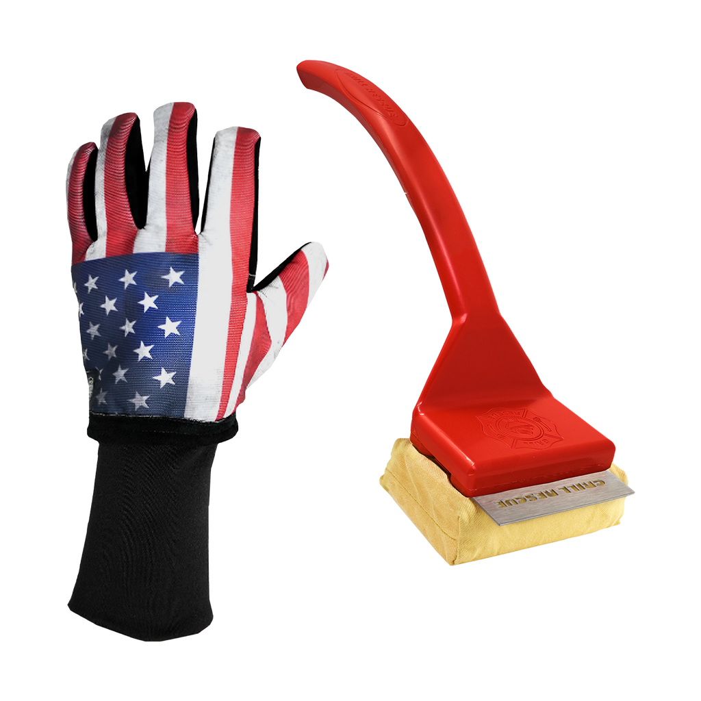 The Griller Pack: 1 Grill Brush w/ Scraper + 1 Rescue Gloves